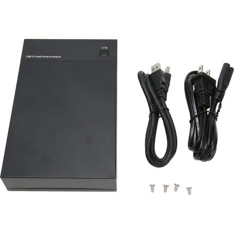 Boîtier disque dur USB 3.0 vers SATA UASP haute vitesse, sommeil automatique, voyant LED, pour SSD 2,5/3,5 pouces, prise US 100-240V (1/5)