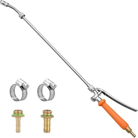 Pistolet pulvérisateur télescopique en avec buse réglable pour l'irrigation/lavage de voiture acier inoxydable (1/4)