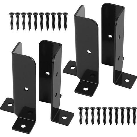 4 Pcs Support de Poteaux de Clôture, Support Poteau a Visser, Manchon de Sol, Base de Poteau de Terrasse Réglables, Supports de Poteau Bois Fixation pour Pergola (1/5)