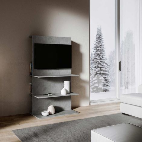Mobile porta TV con foro passacavi 100x170h cm Antracite Spatolato - LOKI B (1/4)