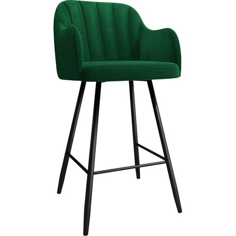 Silla de barra Comfivo 103, Magic Velvet 2225, 105x42x56cm, Tapiz, Metálico
