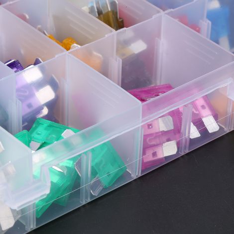 220 gemischte Sicherungen mittlerer und kleiner Größe + Sicherungen in gelber Klemmenbox (1/5)