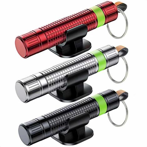 Martello per rompere i finestrini dell'auto, set 2 in 1, 3 martelli di emergenza, con punta in tungsteno e striscia riflettente - Strumento per rompere i finestrini dell'auto - Stile 2 (1/5)