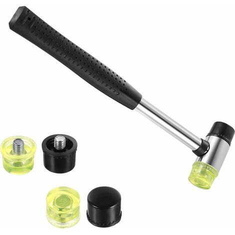Maillet Caoutchouc 25 mm Marteau à Double Tête avec 4 Têtes Petit Marteau (1/5)