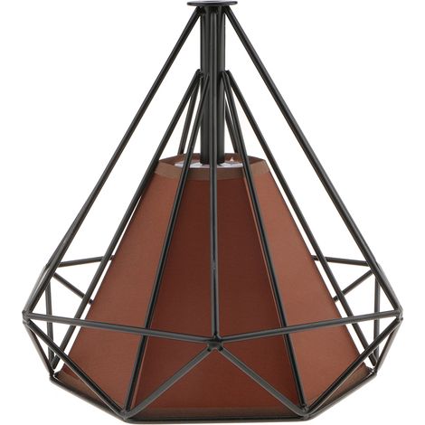 Plafonnier Suspendu En Forme De Diamant Géométrique, Abat-jour, Couvercle Noir-café à L&39intérieur (1/5)