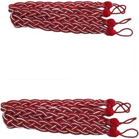Lot de 2 paires d'embrasses décoratives pour rideaux (rouge) (1/3)