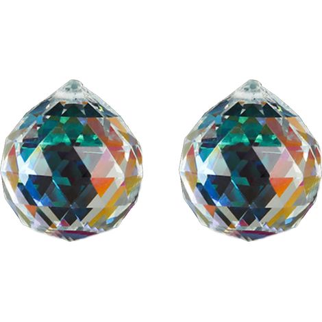 Lot de 2 boules lumineuses en cristal coloré - 40 mm, importées, couleur AB (1/5)