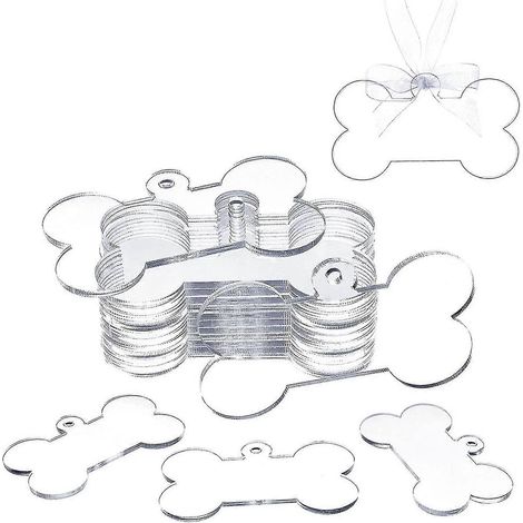 20 Stück Acryl-Weihnachtsornamente in Knochenform, transparent, zum Selberbasteln von Weihnachtskugeln, Baumschmuck, Namensschildern für Strümpfe, Weihnachtsanhängern und Erinnerungsstücken (1/5)