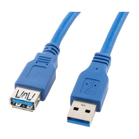 Cavo di prolunga USB 3.0 SuperSpeed blu da 1,8 m lanberg CA-US3E-10CC-0018-B (1/2)