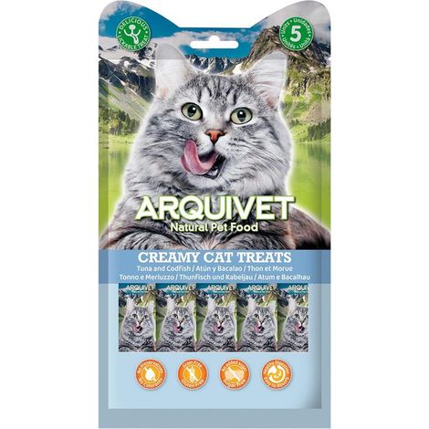 ARQUIVET Snack cremoso con atún y bacalao 5 x 14 g