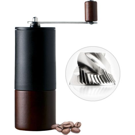 Handkaffeemühle, tragbar, Mahlscheibe aus Edelstahl, einfach zu bedienen auf Reisen, 15 g.