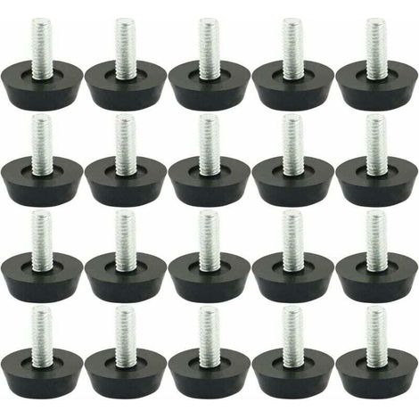 Bardusch - 20 pieds de nivellement réglables M6×20 mm, hauteur 18 mm, pour meubles/table/chaise, protège sol (1/3)