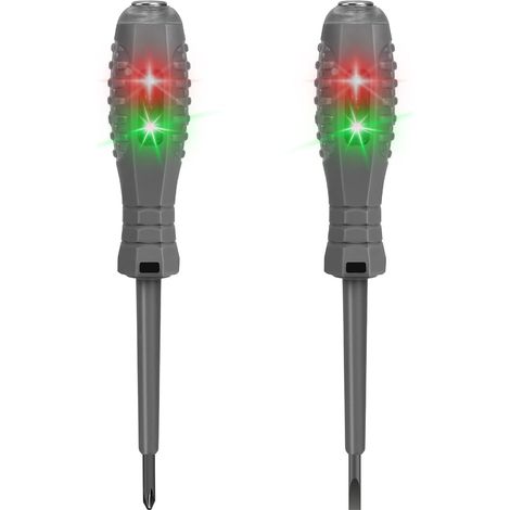 Tournevis Testeur de Tension 2 en 1 Détecteur d'Électricité Bicolore, Testeur Magnétique Fort à Couple, Pour Sécurité Électrique (1/5)