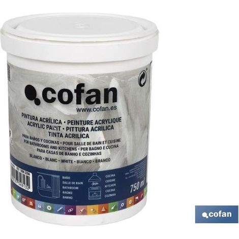 Pintura Acrilica Para Baños Y Cocinas 750 Ml Blanco