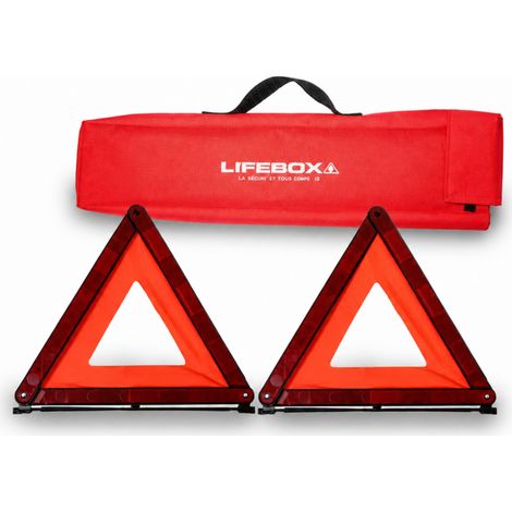 Pack sécurité auto - 2 triangles de signalisation homologués + 2 housses de transport