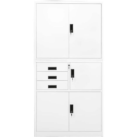 Maison Exclusive - Armoire de bureau Blanc 90x40x180 cm Acier (1/5)