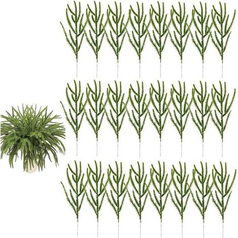 Lot de 24 branches artificielles de pin de Noël 35 cm, feuillage vert décoratif pour créations DIY, décoration intérieure et sapin de Noël (1/5)