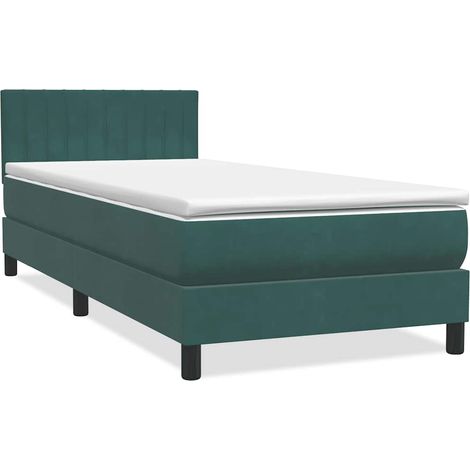 Boxspringbett mit Matratze Dunkelgrün 80x220 cm Samt vidaXL