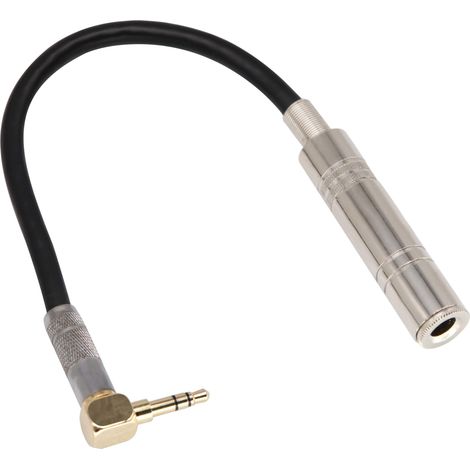 90 Degrés 1/8 à 1/4 Stéréo Câble,TRS 90 Degrés 3,5 mm Mâle à 6,35 mm Femelle Audio Stéréo Adaptateur Câble pour Amplificateurs,Appareils Cinéma Maison,Ordinateur Portable,etc. (1/5)