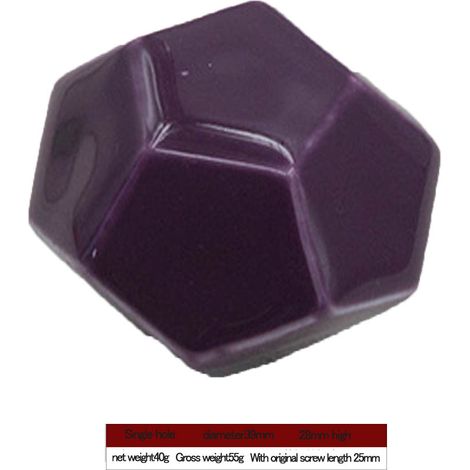 Türgriff aus Keramik in Diamantform für Schubladen, Schränke und Kleiderschränke (lila) (1/5)