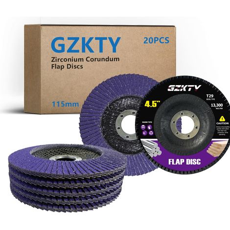 20 x 115 mm Blade Discs for Angle Grinder, Grit 40/60/80/120, Compatible with Metal/Stainless/Wood, Angle Grinder Accessory (1/5)