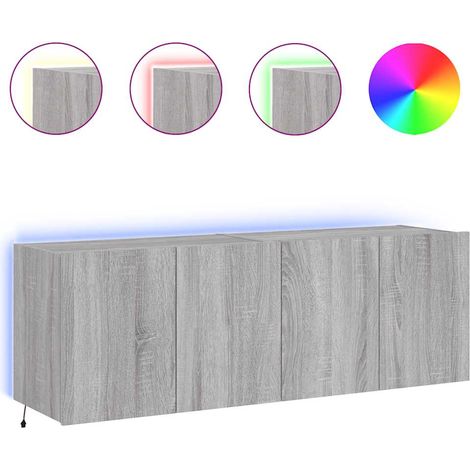 Maison Exclusive - TV-Wandschränke mit LED-Leuchten 2 Stk. Grau S