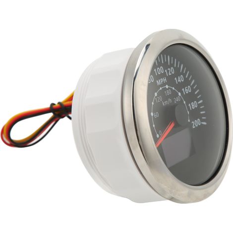 Compteur de vitesse GPS 85 mm, plage de mesure 0-200 mph (0-300 km/h), étanche IP67, avec odomètre numérique rétroéclairé couleur, convient aux camping-cars et aux bateaux, noir. (1/5)