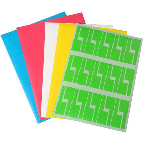 15 étiquettes autocollantes A4 pour câbles réseau, en forme de P, multicolores, vierges, pour papeterie, marqueurs d'identification (blanc, rouge, bleu, jaune, etc.)-3021cm (1/2)