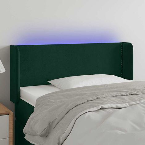 Tête de lit LED réglable en hauteur en velours vert foncé 103 x 16 x 78/88 cm - PANGIVO (1/5)