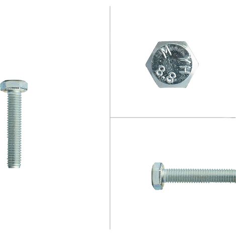 Boulon hexagonal galvanisé M8 x 40 mm - 200 pièces (1/2)