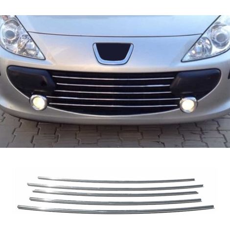 calandre blenden Chromé 5 Barres en acier inoxydable pour Peugeot 307 à partir de 2005