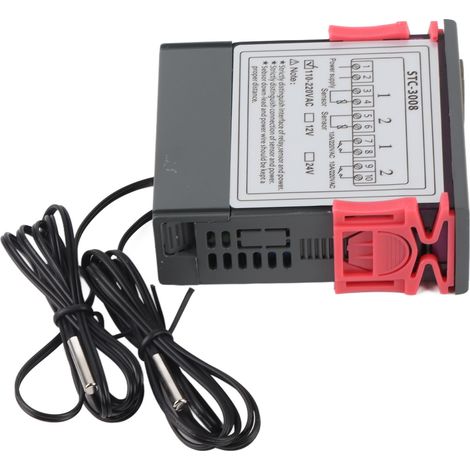 Régulateur de température numérique double écran deux sondes boîtier ABS ignifuge 110-220VAC pour serre aquarium ferme réfrigérateur 75x34.5x85mm 1 régulateur 2 sondes (1/5)