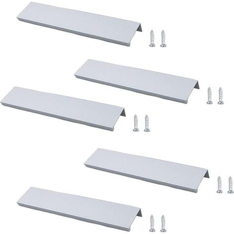 5 Schrankgriffe – Möbelgriffe – Geeignet für Schubladen, Schränke, Küchenschränke – 200 mm – Weiß (1/5)
