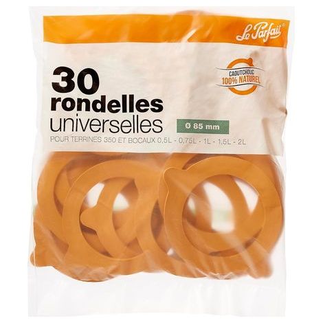 30 - Joints En Caoutchouc - Rondelles Pour Bocaux - Étanchéité Parfaite Pour Conserves Et Terrines - Couleur Naturelle - 8,5cm (1/3)