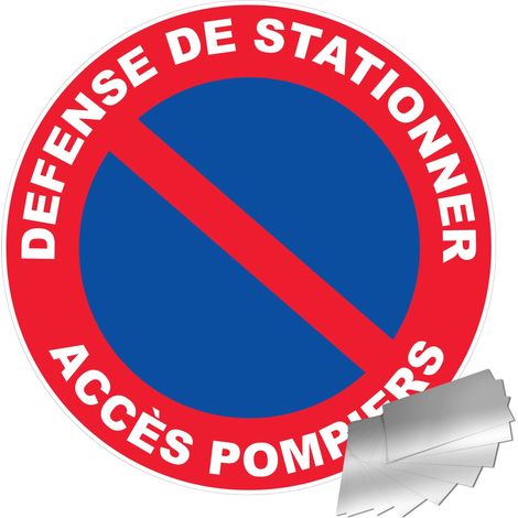 Panneau Défense de stationner acces pompiers - Alu Ø450mm - 4010519 (1/2)
