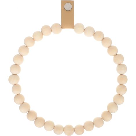 Porte Serviette Mural Bois Bohème en Perles 19.50X19.50X2.00cm (1/5)