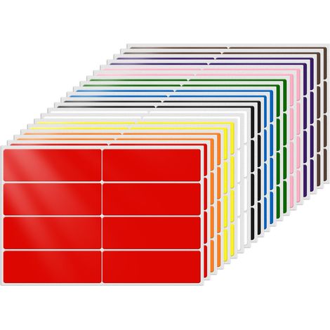 Étiquettes autocollantes multicolores 76x25 mm 160 pièces 10 couleurs. Rectangulaires, vinyle, imperméable, inscriptible. Pour bureau, bocaux, classeurs, étagères & DIY (1/5)
