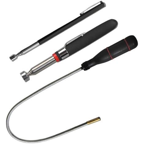 QORVA-3 Pcs Aimant Telescopique,Magnétiques Télescopiques,60CM Outil de Ramassage Magnétique Flexible Tige Récupérateur Aimantée pour Ramasser de Petites Pièces,Objets Métalliques