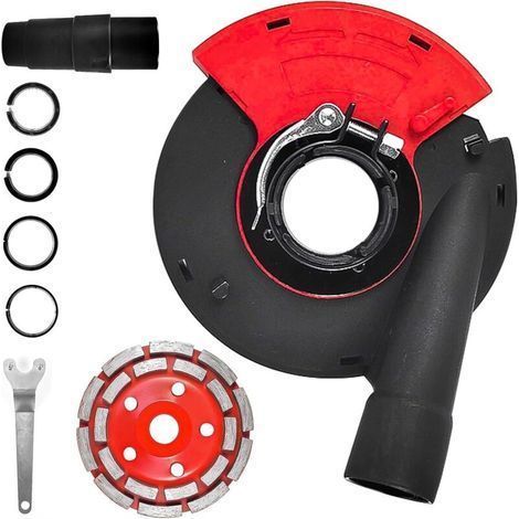 Aspiration Meuleuse Meuleuse D'angle 125 mm, Mini Disqueuse, Ponceuse à Disque de 125 mm avec Aspiration de Poussière - Kit Complet avec Disque de Poncage Beton 125 mm (1/5)