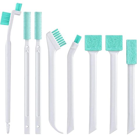Ensemble de 8 brosses de nettoyage multifonctionnelles, avec éponges pour bouteilles, nettoyage des vitres, cuisine et salle de bain, nettoyage en profondeur des petits espaces et des détails (1/5)