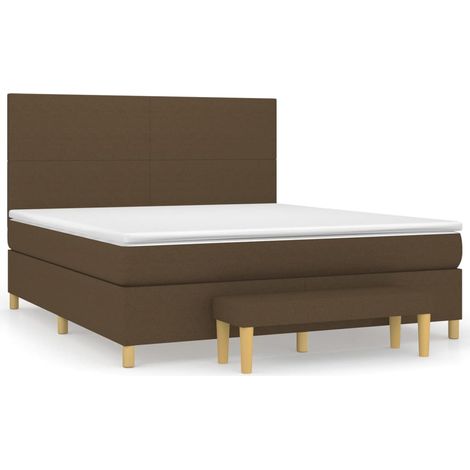 Maison Exclusive - Sommier à lattes de lit avec matelas Marron foncé 160x200 cm (1/5)