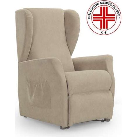 Domo Mea Poltrona Reclinabile Viki - Tessuto Beige Idrorepellente (1/5)