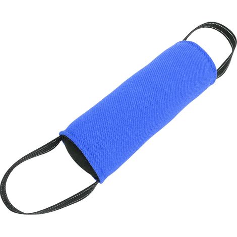 Jouet à mâcher pour chien, en tissu haute résistance, ergonomique, antidérapant, avec dragonne, bleu. (1/5)