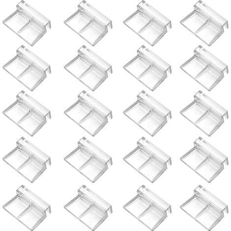 20 pièces couvercle d'aquarium, clip de couvercle en verre de réservoir de poisson, support acrylique universel de réservoir de poisson en acrylique transparent de 6 mm- (1/5)