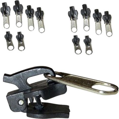 Kit universale di riparazione istantanea per cerniere, composto da 6 pezzi, con dentini di ricambio per il cursore della cerniera e un design accattivante. (1/5)