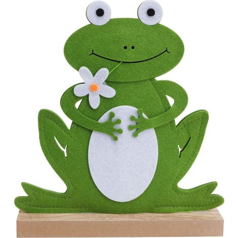 TrendLine Aufsteller Frosch Filz 35 cm grün Gartenstecker