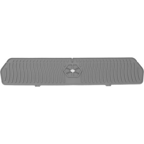 Couvercle de robinet en silicone, couvercle d'évier de cuisine en silicone, plateau éponge en silicone, support de robinet, grande taille 61 cm, gris (1/5)