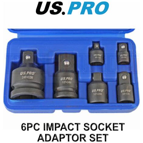 US PRO Tools 6pc Impact Socket Adaptor Set, Reducer for Sockets, Wrench 3511 (1/3)