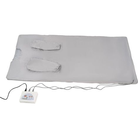 Sauna Blanket, 650W Portable Infrared Sauna Blanket with Sleeves, Home Sauna Blanket for Relaxation Detoxification, with Remote Control, Temperature Range 35-80°C, 1.8 mx0.8 m (Silver) (1/5)