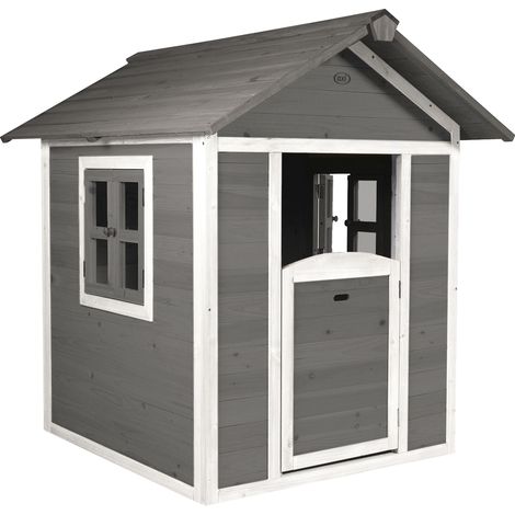 Axi Maison Enfant Beach Lodge En Gris Maison De Jeux En Bois Ffc Pour Les Enfants Maisonnette / Cabane De Jeu Pour Le Jardin